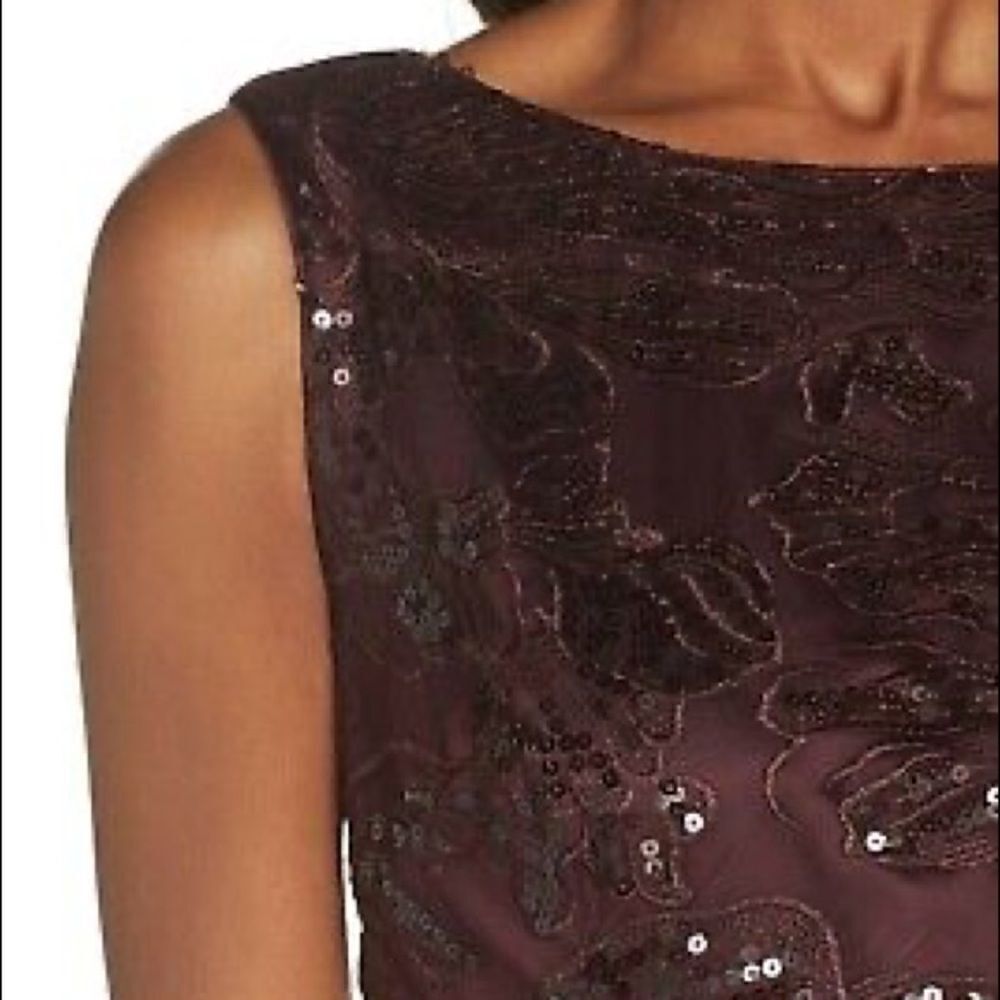 VINCE Camuto Floral Sequin Mermaid Gown - Picture 4 of 14